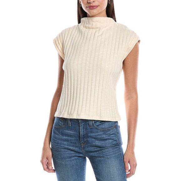 Michael Stars Tops - Michael Stars Womens  Nara Mock Neck Top, White